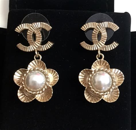 chanel camellia earrings replica|vintage chanel camellia earrings.